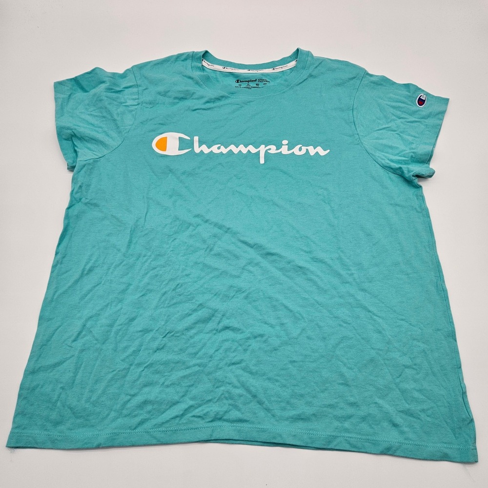 Champion Turquoise Graphic T Shirt‎ Tee Shirt Authentic Athletic Wear Size XL